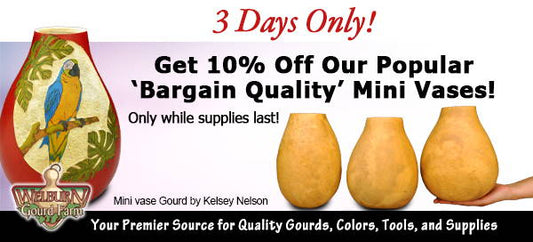 May 25, 2022: 3 days only, get 10% Off 'Bargain Quality' Mini Vases, plus Metallic Ink Sets back in stock!