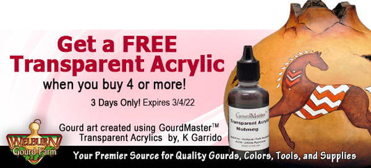 March 2, 2022: Buy 4 Bottles of Transparent Acrylic and Get 1 FREE, 3 Days Only!!