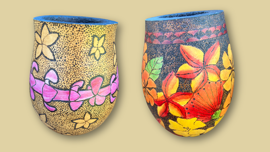 Pyrography Stippling on a Mini Gourd Vase by Kanani Higbee (9/24 9am-4pm)