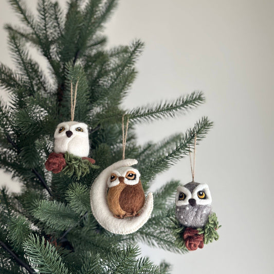 Felt Ornament - Needle Felted Owl