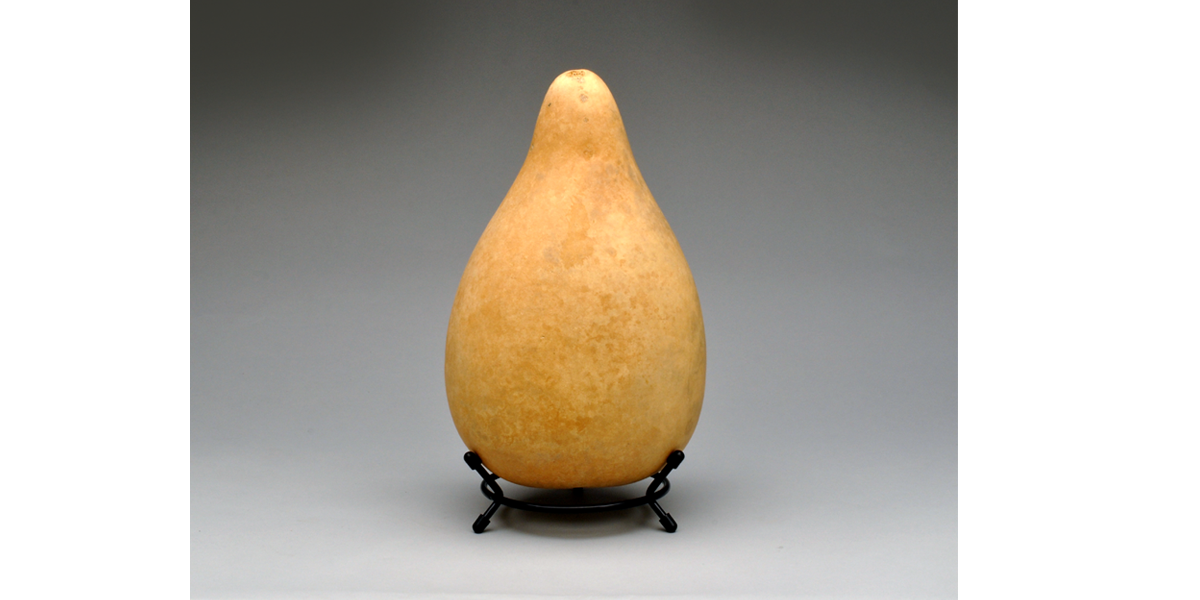 A Medium Size gourd fits in the 5-inch Metal Gourd Stand