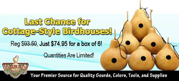 July 27, 2022: Last Chance to Get Our Popular Cottage-Style Birdhouses, plus amazing gourd art and more!
