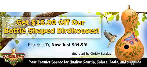 April 1, 2023: 3 Days Only, Get $15.00 Off Bottle Birdhouses, 15% Off Ink Dyes & More!