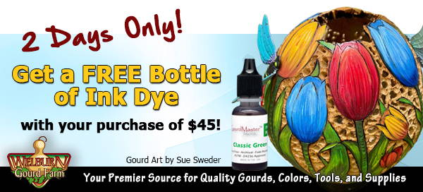 March 19, 2024: Spring Sales week, Free Ink Dye + Save up to 20% Off Gourds!