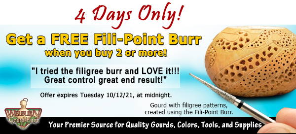 October 9, 2021: 4 Days Only, Buy 2 Fili-Point Burrs and Get One Free!