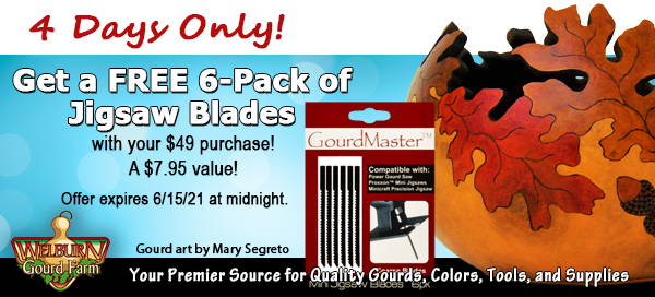 June 12, 2021: FREE Jigsaw Blades with any purchase of $49 or more, plus get 15% off Transparent Acrylics when you buy 3 or more!