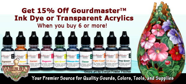 Gourdmaster transparent acrylics - Welburn Gourd Farm