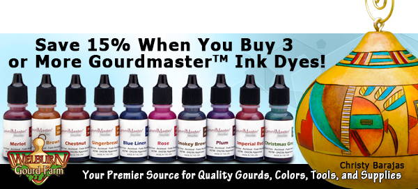 April 21, 2021: Save 15% on GourdMaster Ink Dyes!