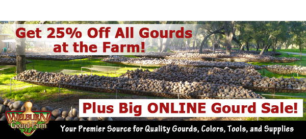 February 3, 2021: Farm Gourd Sale Starts Today, plus Get 20% off all 'Bargain Quality' Gourds Online!