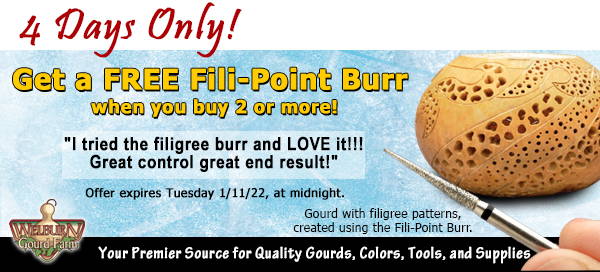 January 8, 2022: 4 Days Only, Get a FREE Fili-Point Burr When You Buy 2 or More!