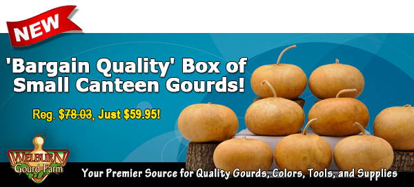 July 24, 2021: New Box of Canteen Gourds, plus FREE shipping on the HUGE "Challenge Gourds" box!