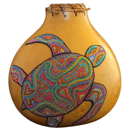 Beaded Chain Embellishment on a Gourd by Camille King