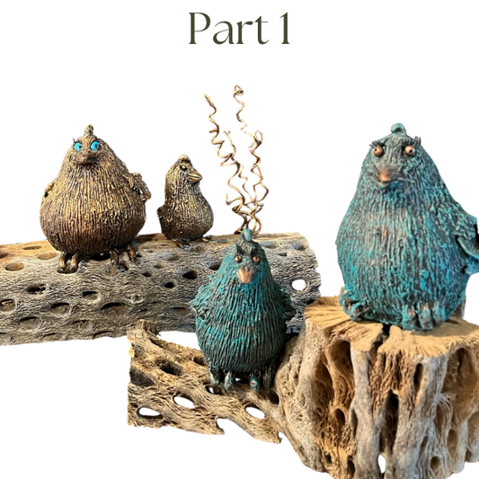 Gourd Birds/Using Clay on Cholla by Dar Saucedo