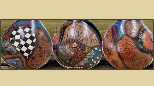 Tangles & Doodles on Gourds by Renee Bidstrup