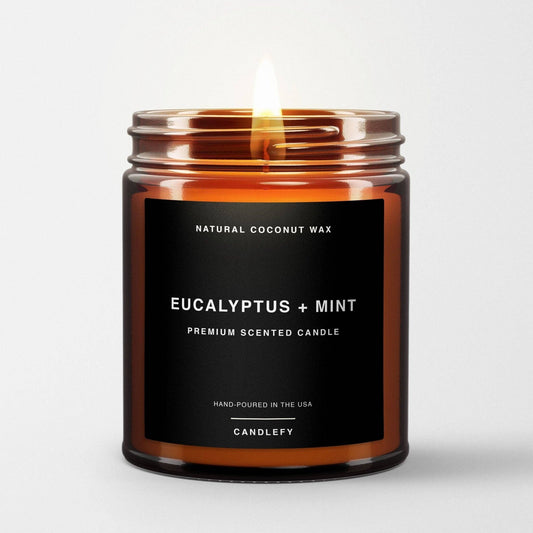 Eucalyptus + Mint: Scented Candle Made With Natural Wax