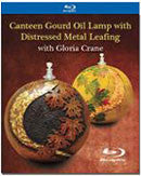 Canteen Gourd Oil Lamp with Distressed Metal Leafing - Gloria Crane