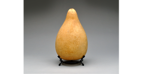 A Medium Size gourd fits in the 5-inch Metal Gourd Stand